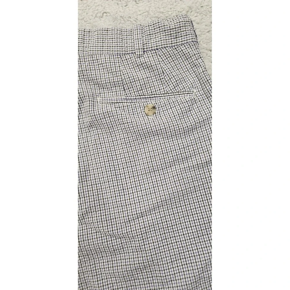 Peter Millar Mens Size‎ 34 Gray Purple Seersucker Featherweight Golf Shorts 9 In